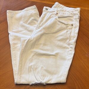 Old NavyHigh-Rise O.G. Loose Secret Smooth Pockets - White Distressed Jeans
